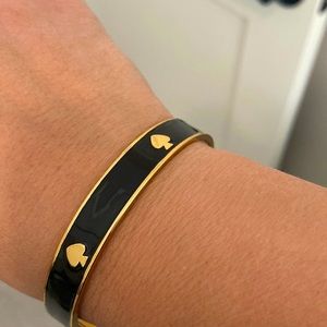 Black Kate spade gold enamel bangle